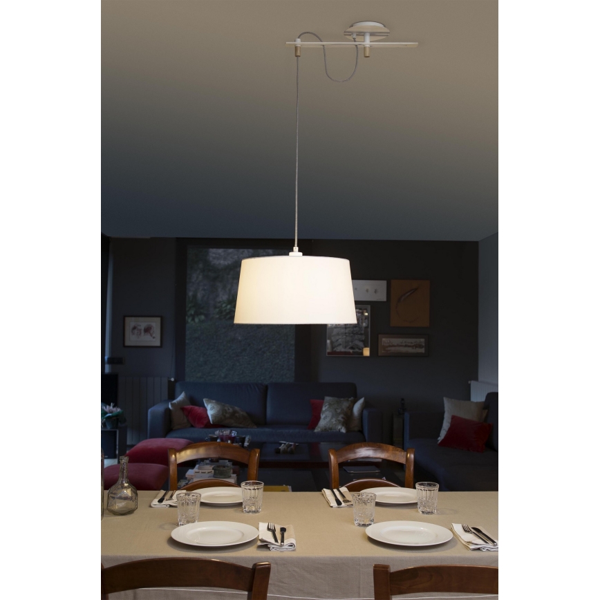 FARO 28394 - Люстра на мотузці FUSTA 1xE27/20W/230V біла