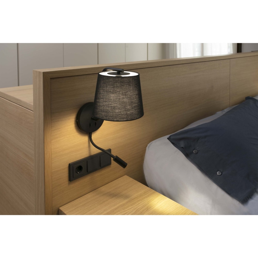 FARO 29330 - Настінний LED світильник BERNI 1xE27/20W/230V + 1xLED/3W