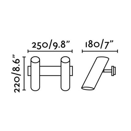 FARO 29876 - Настінний точковий світильник LINK 2xGU10/11W/230V чорний