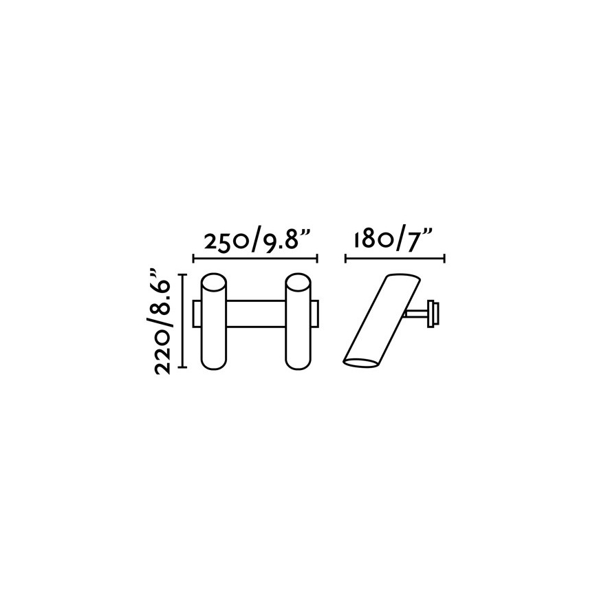FARO 29876 - Настінний точковий світильник LINK 2xGU10/11W/230V чорний