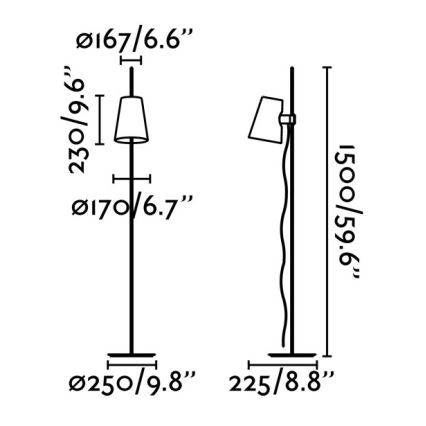 FARO 29998 - Торшер LUPE 1xE27/20W/230V блестящий хром