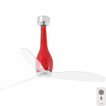 FARO 32002 - Стельовий вентилятор ETERFAN червоний/прозорий діаметр 128 см + пульт дистанційного керування