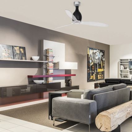 FARO 32026 - Потолочный вентилятор MINI ETERFAN черный/прозрачный диаметр 128 см + дистанционное управление