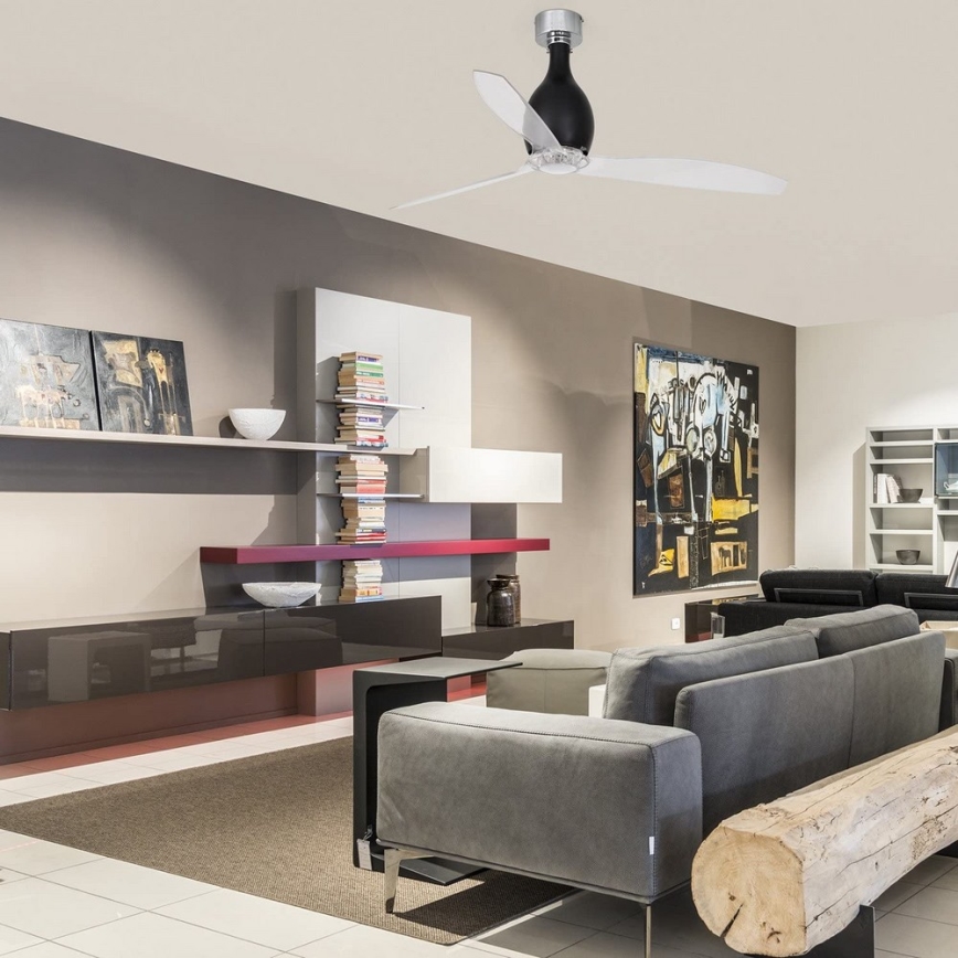 FARO 32026 - Потолочный вентилятор MINI ETERFAN черный/прозрачный диаметр 128 см + дистанционное управление