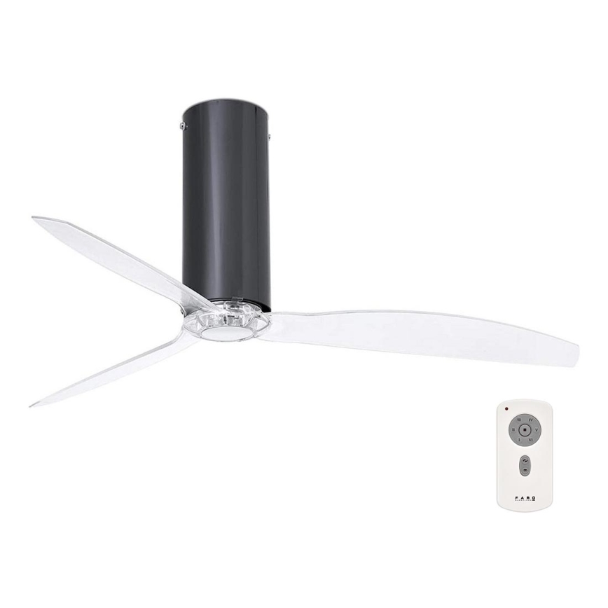 FARO 32035 - Потолочный вентилятор TUBE FAN черный/прозрачный диаметр 128 см + дистанционное управление