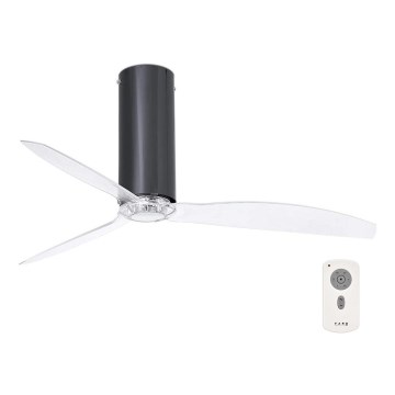 FARO 32035- Стельовий вентилятор TUBE FAN чорний/прозорий діаметр 128 см + пульт дистанційного керування
