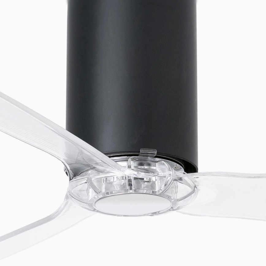 FARO 32041WP - Стельовий вентилятор MINI TUBE FAN M чорний/прозорий діаметр 128 см SMART + пульт дистанційного керування