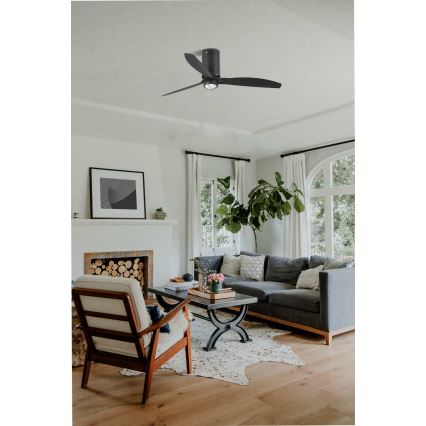 FARO 32043WP-10 - LED Стельовий вентилятор MINI TUBE FAN M LED/16W/230V чорний діаметр 128 см SMART + дистанційне керування