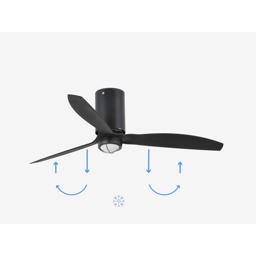 FARO 32043WP-10 - LED Стельовий вентилятор MINI TUBE FAN M LED/16W/230V чорний діаметр 128 см SMART + дистанційне керування