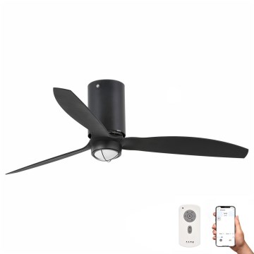 FARO 32043WP-10 - LED Стельовий вентилятор MINI TUBE FAN M LED/16W/230V чорний діаметр 128 см SMART + дистанційне керування