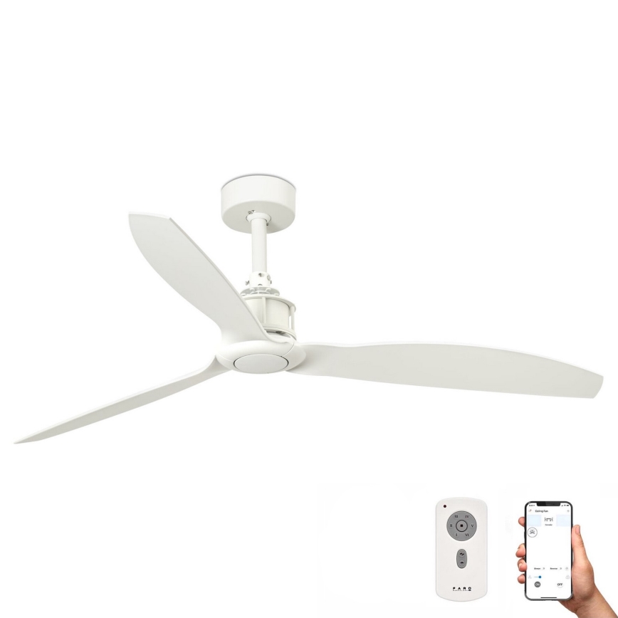 FARO 32101WP - Потолочный вентилятор JUST FAN M белый диаметр 128 см SMART + дистанционное управление
