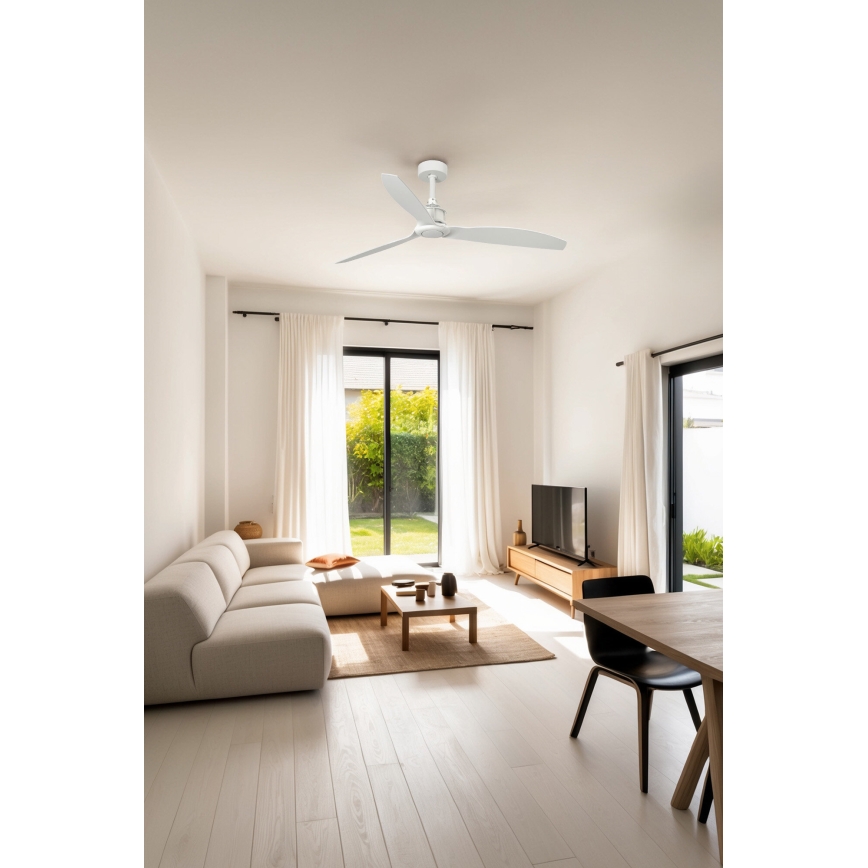 FARO 32101WP - Стельовий вентилятор JUST FAN M білий діаметр 128 см SMART + пульт дистанційного керування