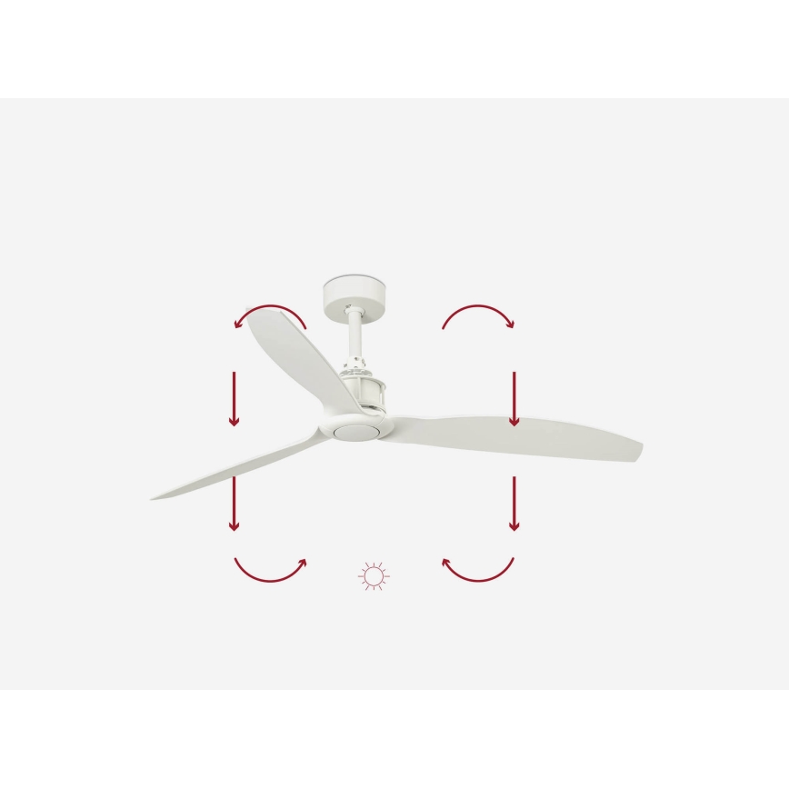 FARO 32101WP - Стельовий вентилятор JUST FAN M білий діаметр 128 см SMART + пульт дистанційного керування