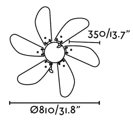 FARO 33179 - Стельовий вентилятор PALAO 1xE14/40W/230V