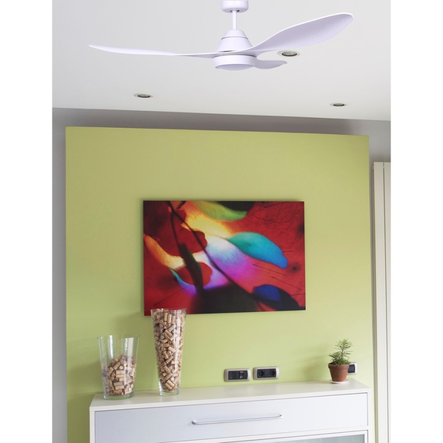 FARO 33346 - LED Стельовий вентилятор POLARIS LED/18W/230V білий діаметр 132 см + пульт дистанційного керування