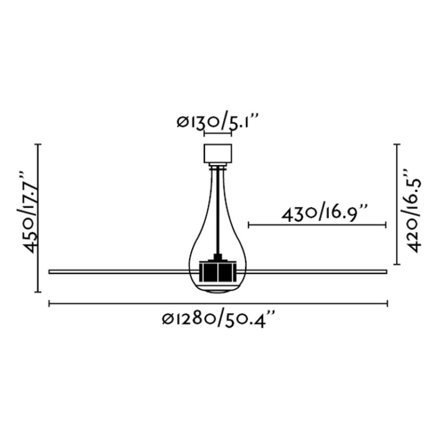 FARO 33382 - Потолочный вентилятор MINI ETERFAN диаметр 128 см + дистанционное управление