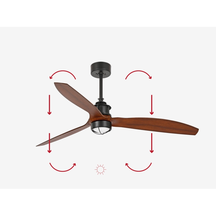 FARO 33395-10 - Светодиодный потолочный вентилятор JUST FAN LED/16W/230V черный/коричневый диаметр 128 см + дистанционное управление