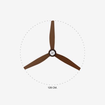 FARO 33395-10 - Світлодіодний стельовий вентилятор JUST FAN LED/16W/230V чорний/коричневий діаметр 128 см + пульт дистанційного керування