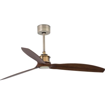 FARO 33398WT - стельовий вентилятор JUST FAN M діаметр 128 см коричневий/латунь Wi-Fi Tuya + пульт дистанційного керування