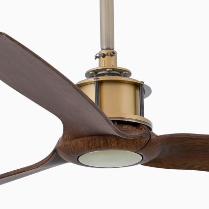 FARO 33398WT - стельовий вентилятор JUST FAN M діаметр 128 см коричневий/латунь Wi-Fi Tuya + пульт дистанційного керування