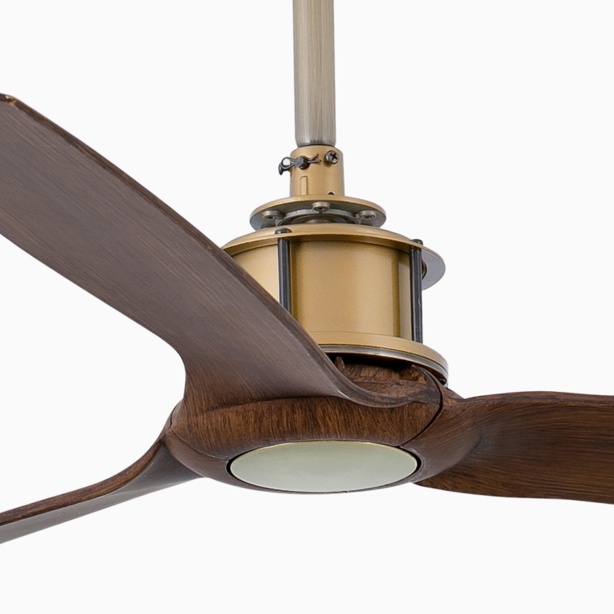 FARO 33398WT - стельовий вентилятор JUST FAN M діаметр 128 см коричневий/латунь Wi-Fi Tuya + пульт дистанційного керування