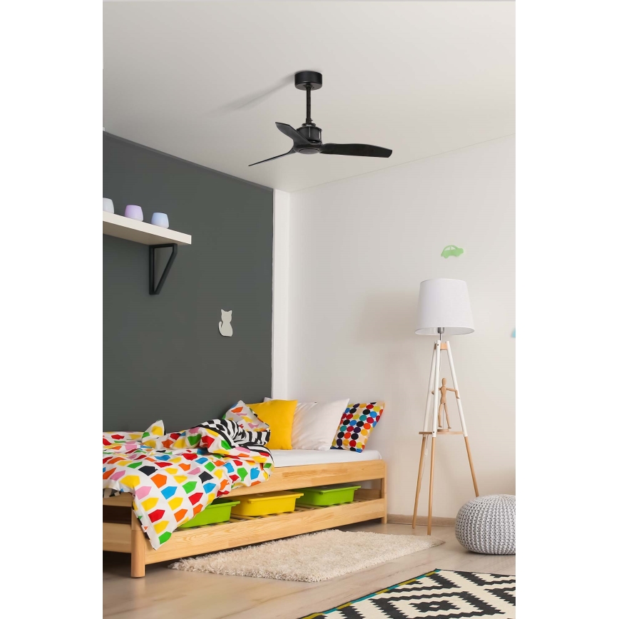 FARO 33424WT - стельовий вентилятор JUST FAN S діам. 81 см чорний Wi-Fi Tuya + пульт дистанційного керування