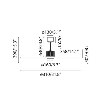 FARO 33425 - Стельовий вентилятор JUST FAN діаметр 81 см + пульт дистанційного керування