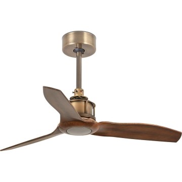 FARO 33428WT - Стельовий вентилятор JUST FAN S, діаметр 81 см, коричневий/латунь, Wi‑Fi Tuya + пульт дистанційного керування