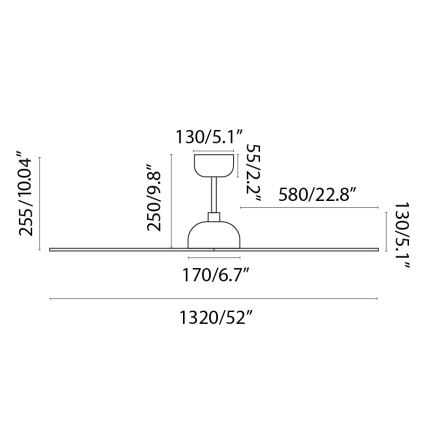 FARO 33447WT - Стельовий вентилятор GOTLAND L коричневий/чорний діаметр 132 см Wi-Fi Tuya + пульт дистанційного керування
