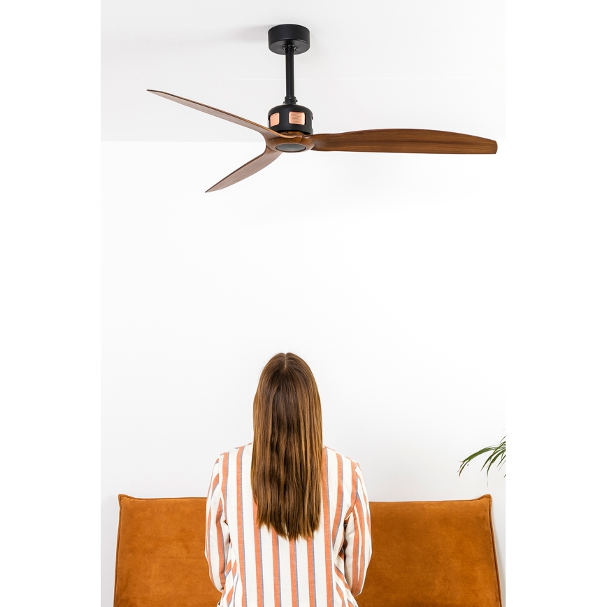 FARO 33451WT - стельовий вентилятор COPPER FAN M, діаметр 128 см, коричневий/чорний, Wi-Fi Tuya + пульт дистанційного керування