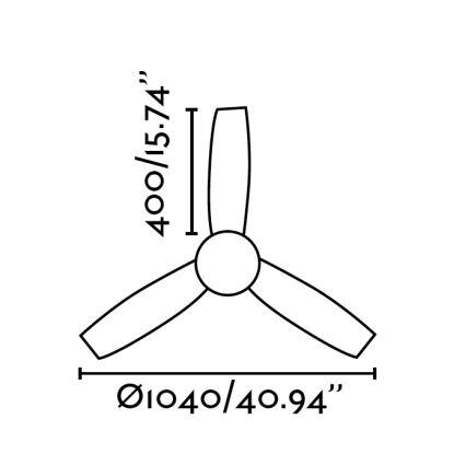 FARO 33455 - Стельовий вентилятор MINI UFO 2xE27/20W/230V + пульт дистанційного керування