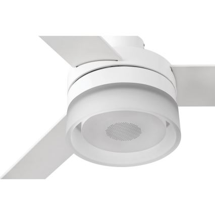 FARO 33460 - Світлодіодний стельовий вентилятор з динаміком ICE LED/15W/230V білий/коричневий + пульт дистанційного керування