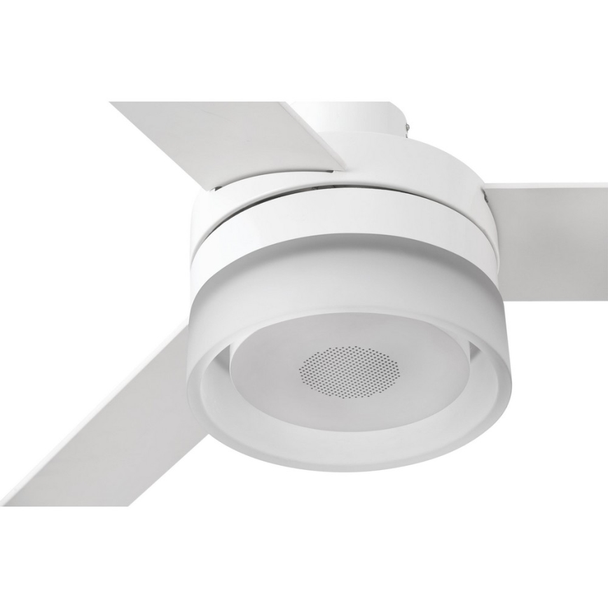 FARO 33460 - Світлодіодний стельовий вентилятор з динаміком ICE LED/15W/230V білий/коричневий + пульт дистанційного керування