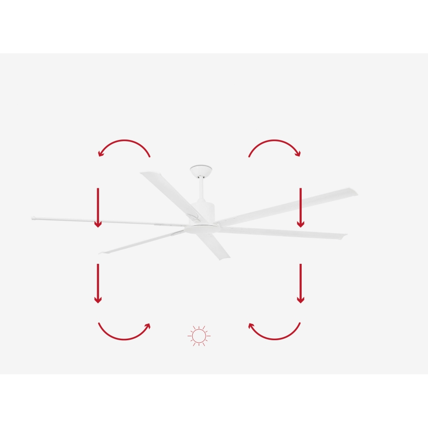 FARO 33461A - Потолочный вентилятор ANDROS XL белый диаметр 213 см + дистанционное управление