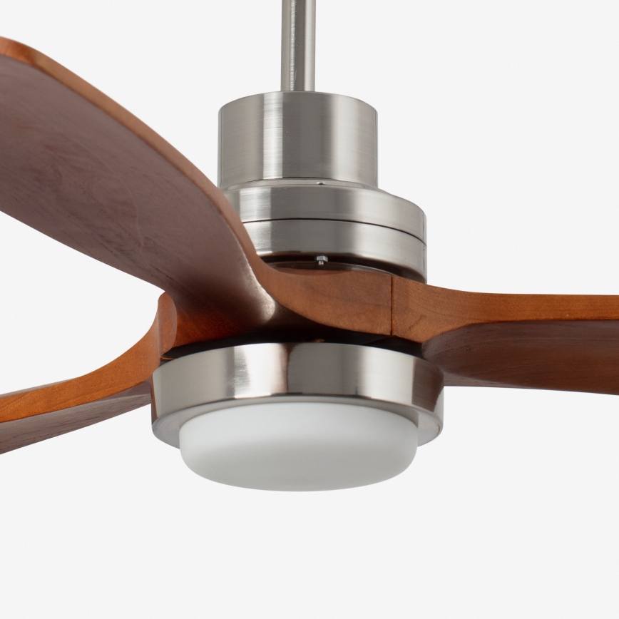 FARO 33463DC - Светодиодный потолочный вентилятор LANTAU LED/12W/230V дерево/матовый хром диаметр 168 см + дистанционное управление