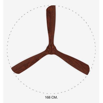 FARO 33464DC - Потолочный вентилятор LANTAU XL коричневый/матовый хром диаметр 168 см + дистанционное управление