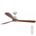 FARO 33464DC - Потолочный вентилятор LANTAU XL коричневый/матовый хром диаметр 168 см + дистанционное управление
