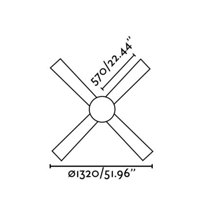 FARO 33470 - Стельовий вентилятор PALK 2xE14/40W/230V + пульт дистанційного керування