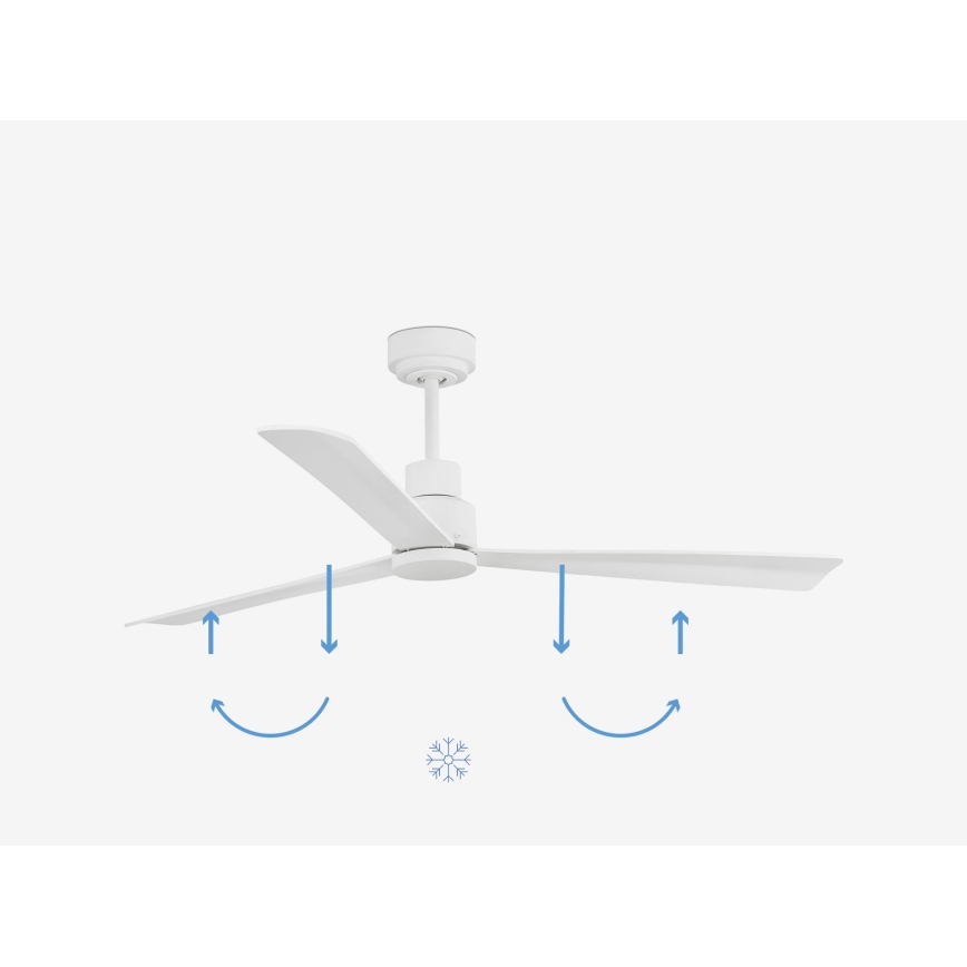 FARO 33487WP - Потолочный вентилятор NASSAU M белый диаметр 128 см SMART + дистанционное управление