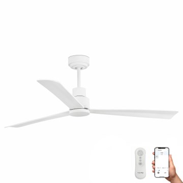 FARO 33487WP - Стельовий вентилятор NASSAU M білий діаметр 128 см SMART + дистанційне керування