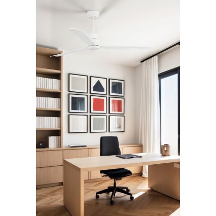 FARO 33487WP - Стельовий вентилятор NASSAU M білий діаметр 128 см SMART + дистанційне керування