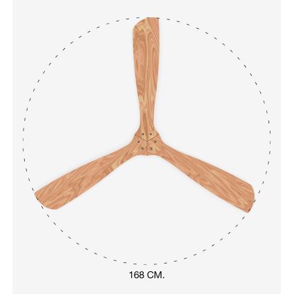 FARO 33504DC - Потолочный вентилятор LANTAU XL дерево/матовый хром диаметр 168 см + дистанционное управление