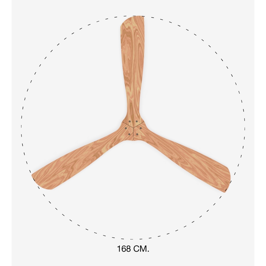 FARO 33504DC - Потолочный вентилятор LANTAU XL дерево/матовый хром диаметр 168 см + дистанционное управление