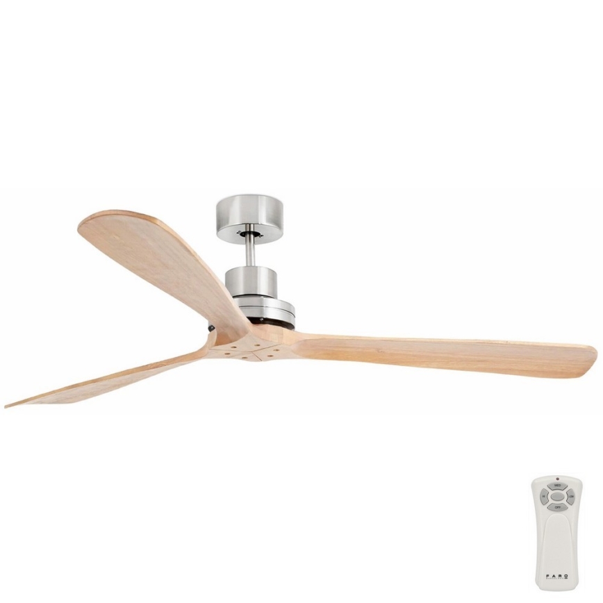 FARO 33504DC - Потолочный вентилятор LANTAU XL дерево/матовый хром диаметр 168 см + дистанционное управление