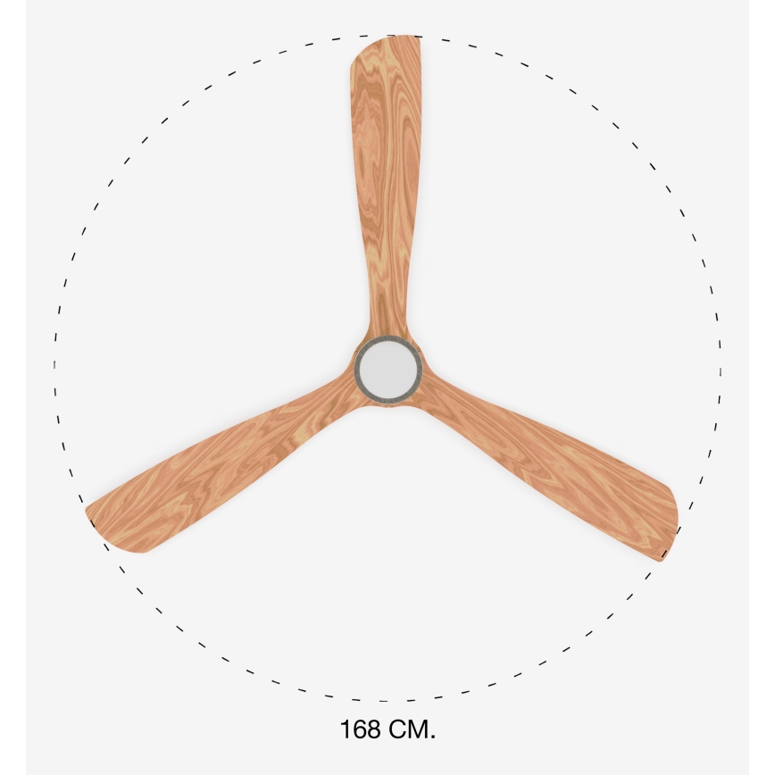 FARO 33505DC - Светодиодный потолочный вентилятор LANTAU XL LED/15W/230V дерево/матовый хром диаметр 168 см + дистанционное управление