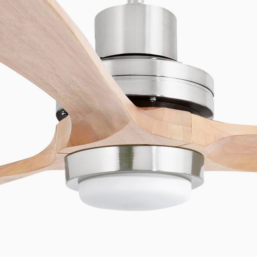 FARO 33505DC - Світлодіодний стельовий вентилятор LANTAU XL LED/15W/230V дерево/матовий хром діаметр 168 см + пульт дистанційного керування