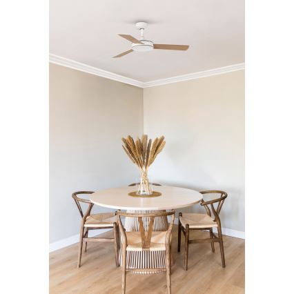 FARO 33603DCWT - Потолочный вентилятор MINI MALLORCA S коричневый/белый диаметр 106 см Wi-Fi Tuya + дистанционное управление