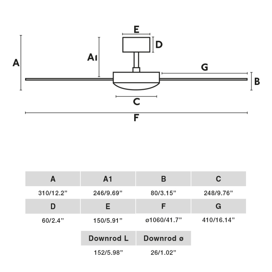 FARO 33603DCWT - Стельовий вентилятор MINI MALLORCA S коричневий/білий діаметр 106 см Wi-Fi Tuya + пульт дистанційного керування