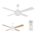 FARO 33700 - Стельовий вентилятор ICARIA з дистанційним керуванням 2xE27/20W/230V білий
