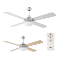 FARO 33701 - Стельовий вентилятор ICARIA з дистанційним керуванням 2xE27/20W/230V сірий